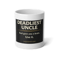 Deadliest Uncle 20oz Jumbo Mug — "God gave you a brain. Use it." Humorous Gift Mug for Uncles