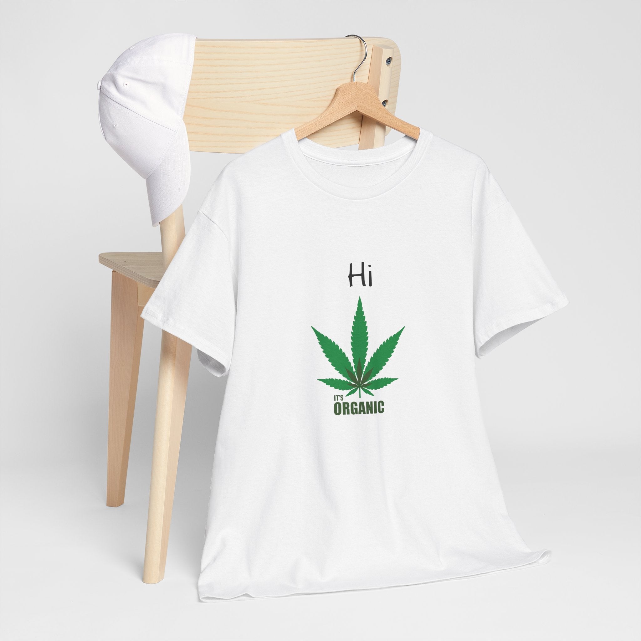 Hi Organic Cannabis Leaf T-Shirt | Marijuana Leaf Tee
