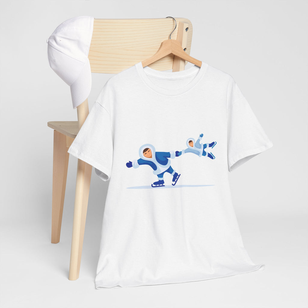 Eskimo Figure Skating Pair T-Shirt | Ice Skaters Illustration, Winter Sports Tee