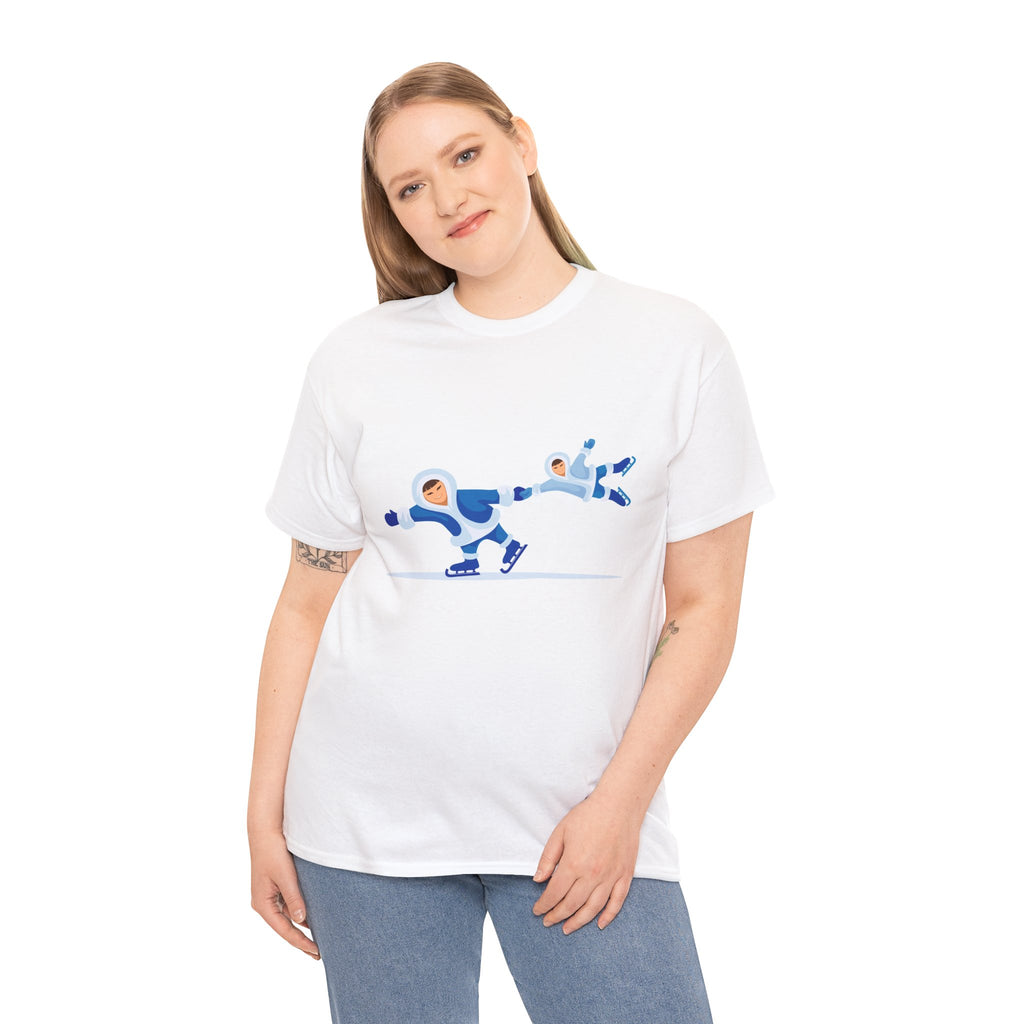 Eskimo Figure Skating Pair T-Shirt | Ice Skaters Illustration, Winter Sports Tee