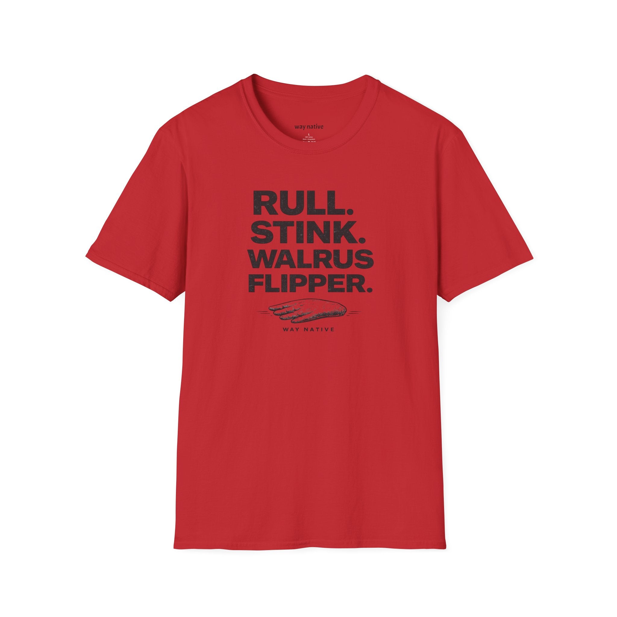 Walrus Flipper Graphic T-Shirt — 'Rull. Stink. Walrus Flipper.' Vintage Marine Humor Tee