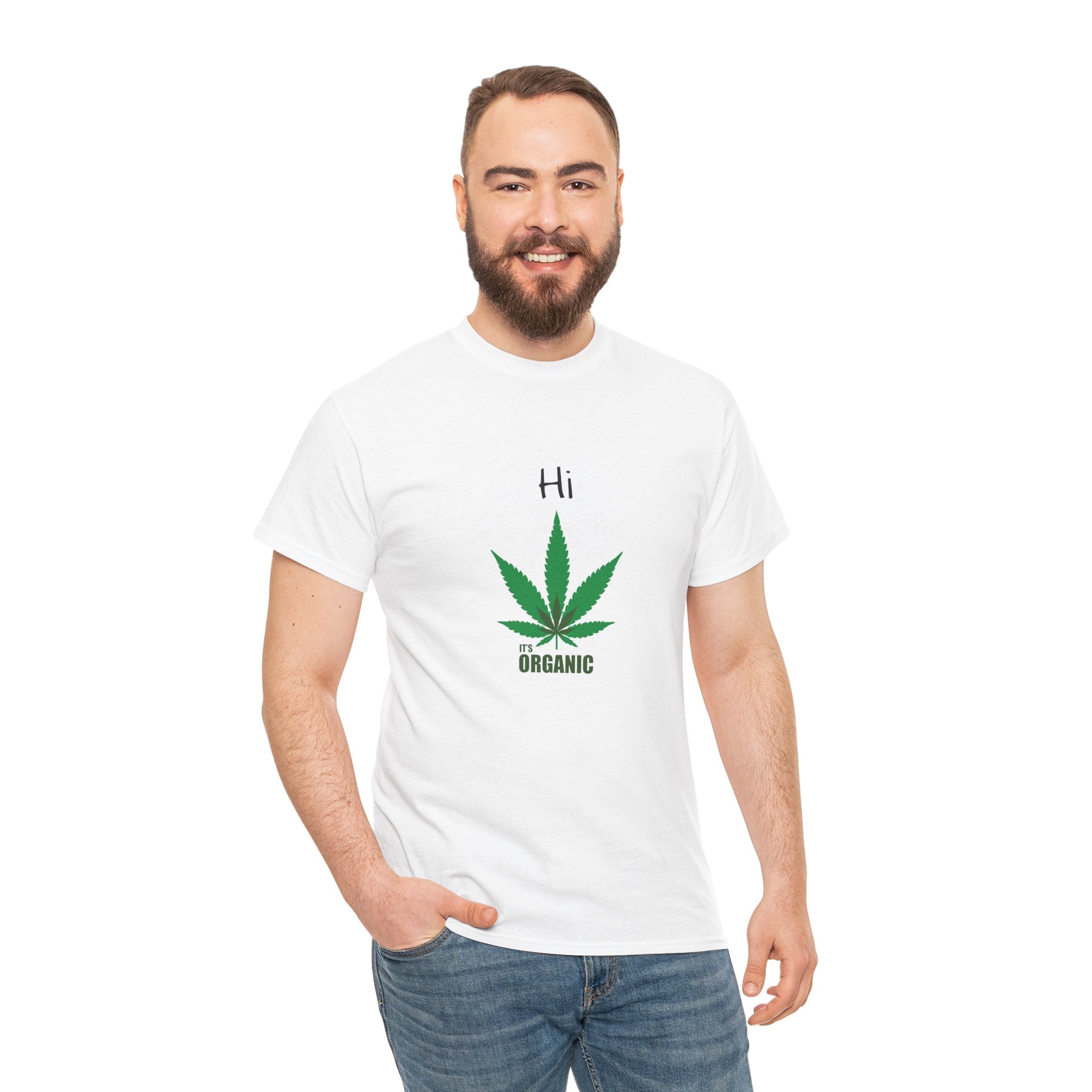 Hi Organic Cannabis Leaf T-Shirt | Marijuana Leaf Tee