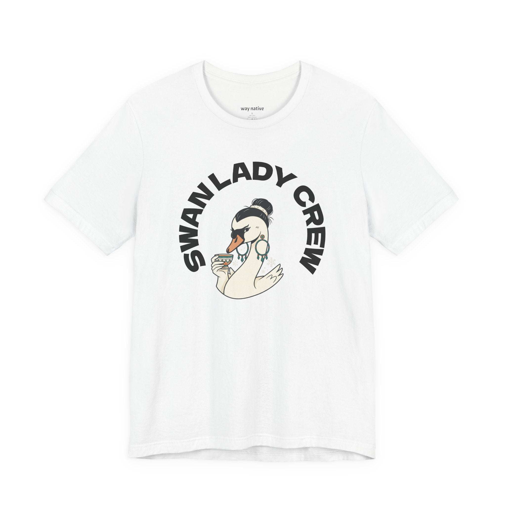 Swan Lady Crew Tee — Cute Swan Graphic T-Shirt