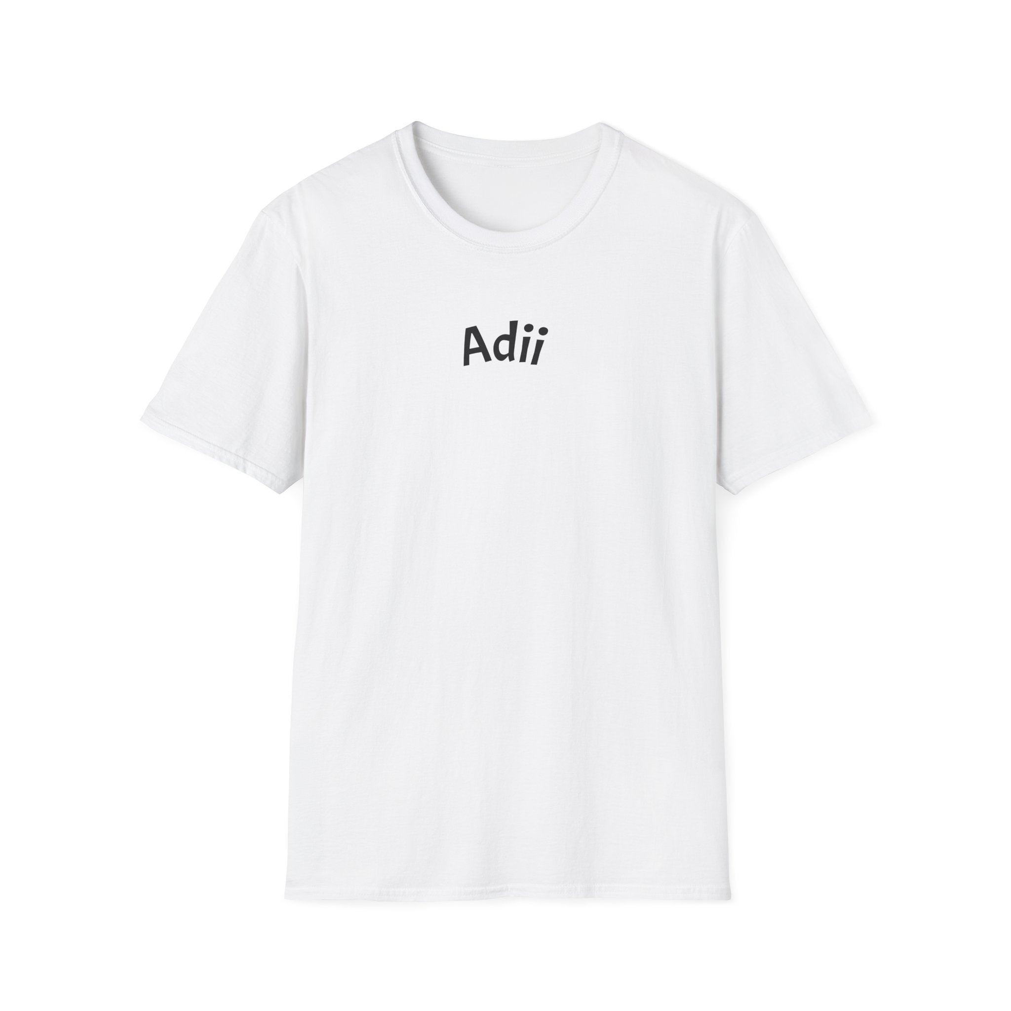 Adii Minimalist Logo Tee — White Graphic T-Shirt