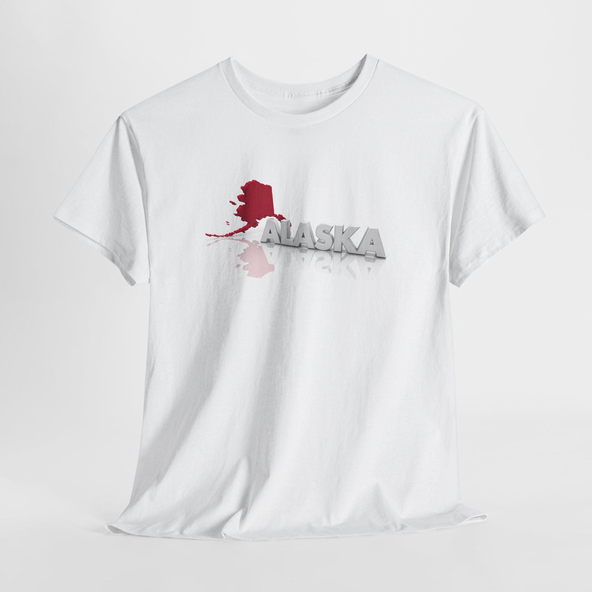 Alaska silhouette with reflective text T-Shirt | State outline, travel souvenir