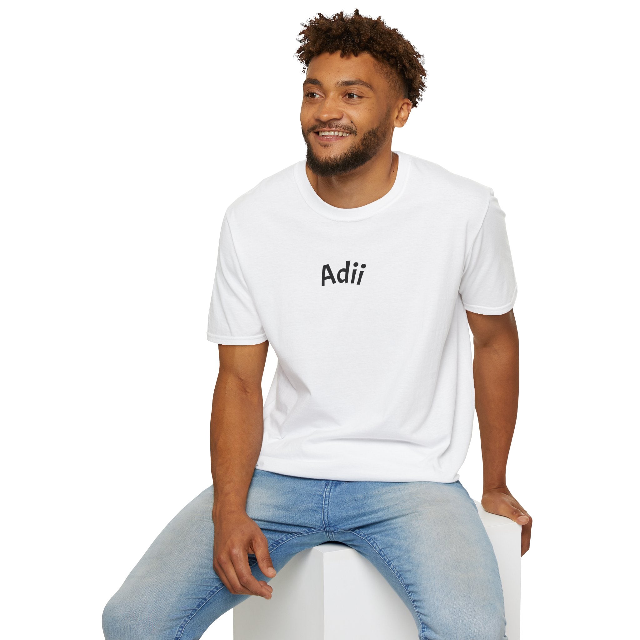 Adii Minimalist Logo Tee — White Graphic T-Shirt