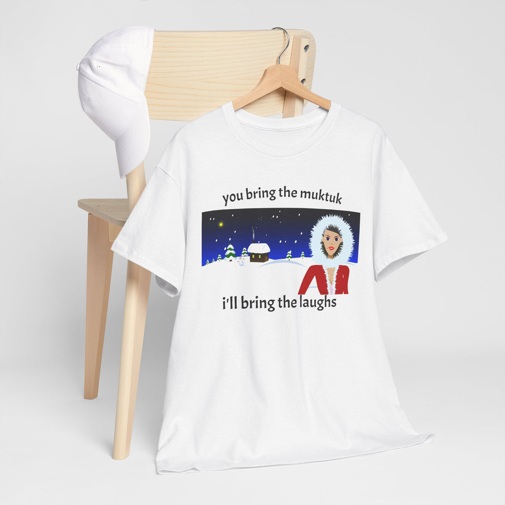 Muktuk & Laughs T-Shirt — Cute Inuit Winter Graphic Tee