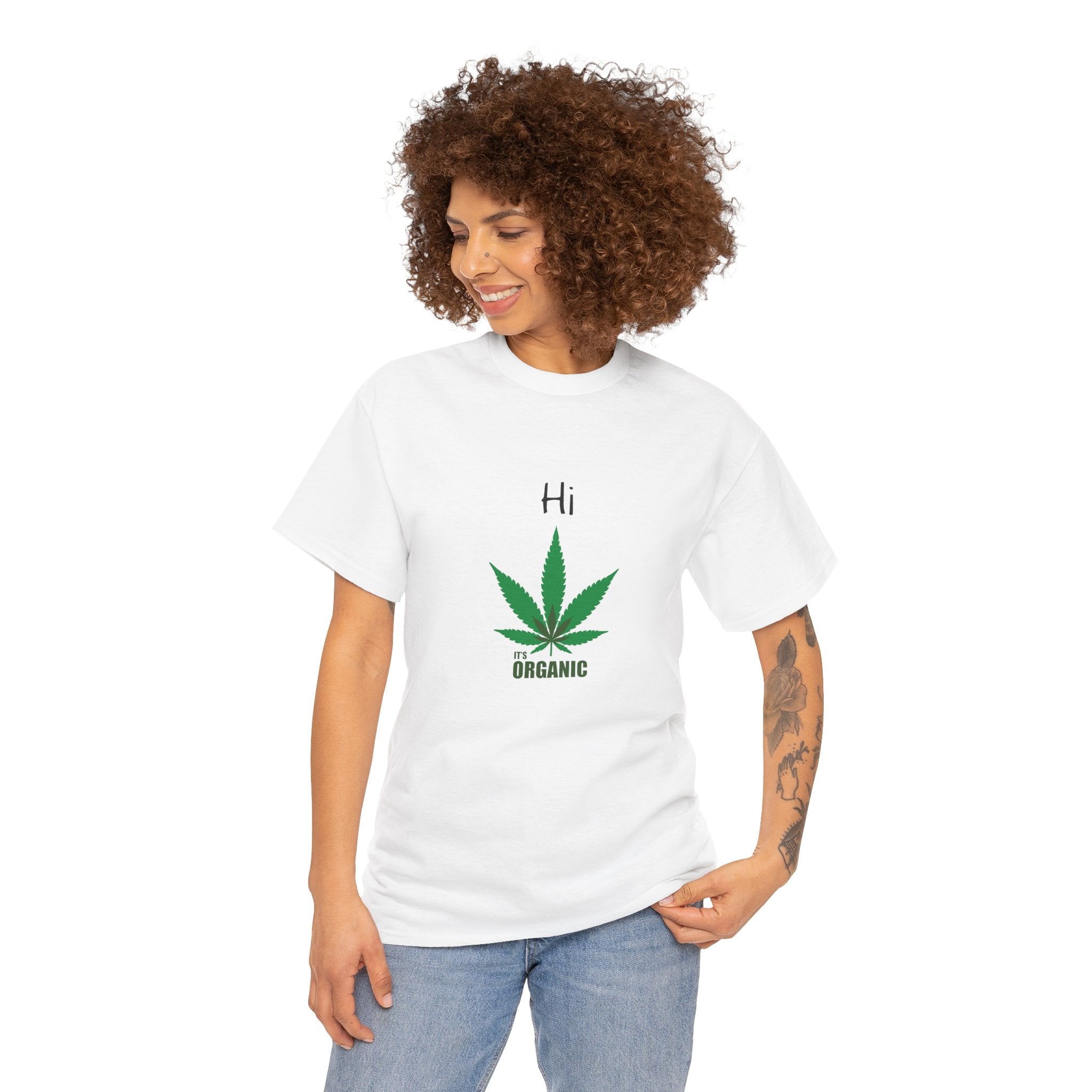 Hi Organic Cannabis Leaf T-Shirt | Marijuana Leaf Tee