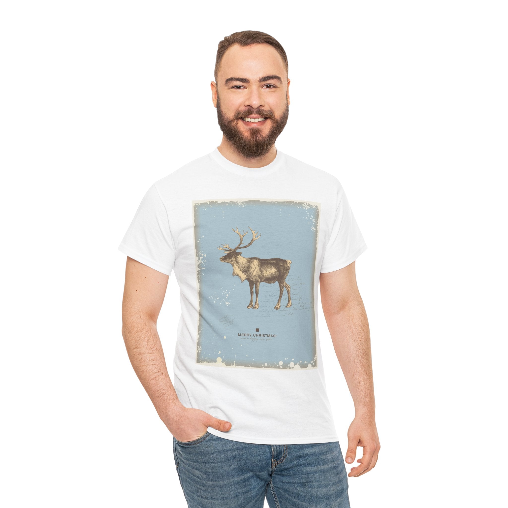 Vintage Moose Illustration T-Shirt | Rustic Animal Poster Design