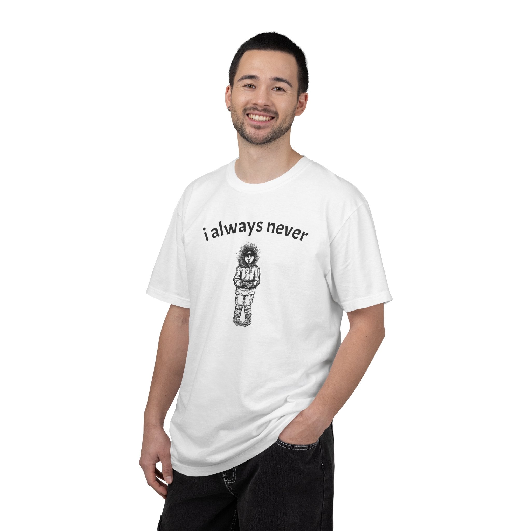 i always never illustration T-shirt | hand-drawn sketch tee