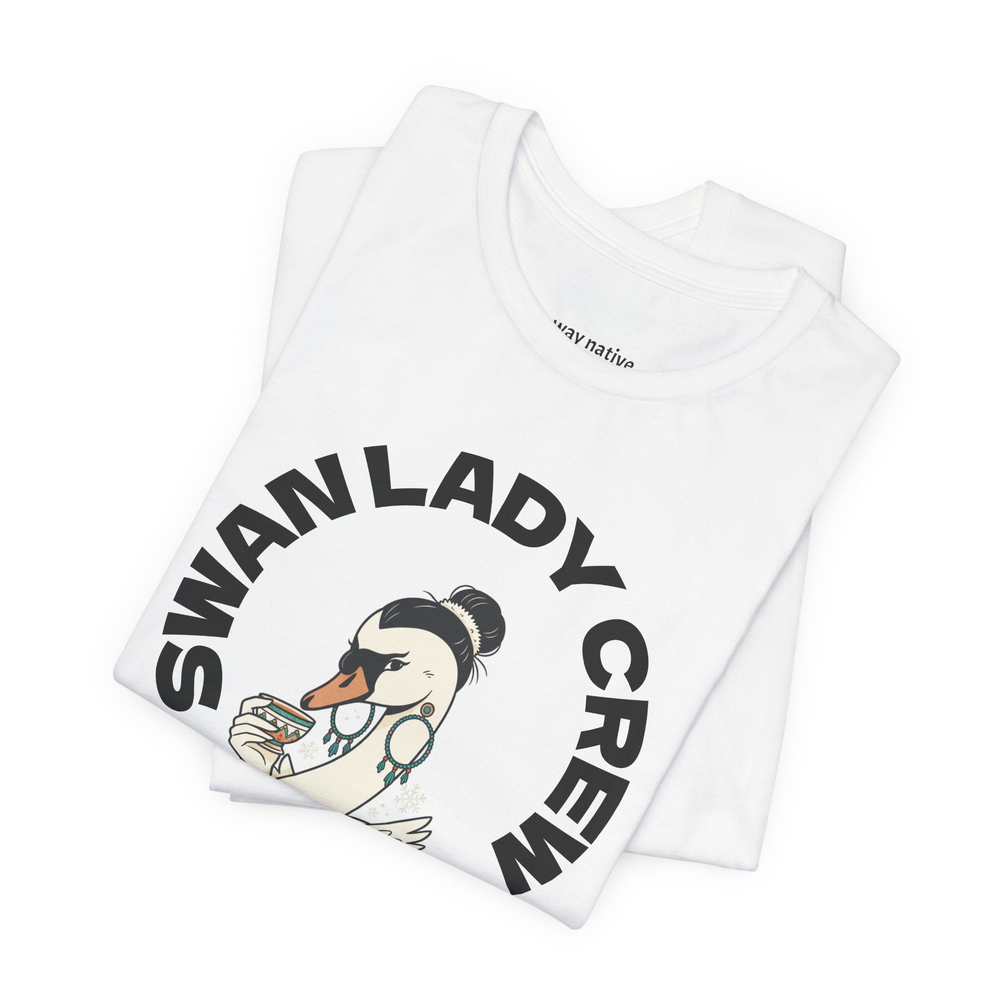 Swan Lady Crew Tee — Cute Swan Graphic T-Shirt