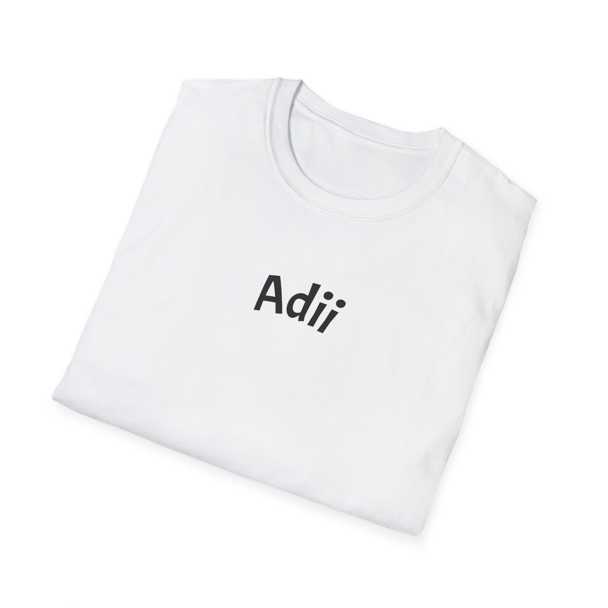 Adii Minimalist Logo Tee — White Graphic T-Shirt