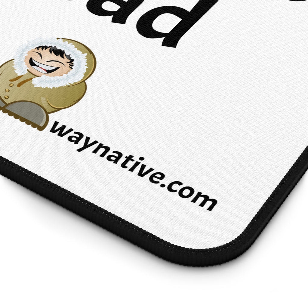 Desk Mat — "Powered by Coffee and Frybread" Decorative Office Mousepad