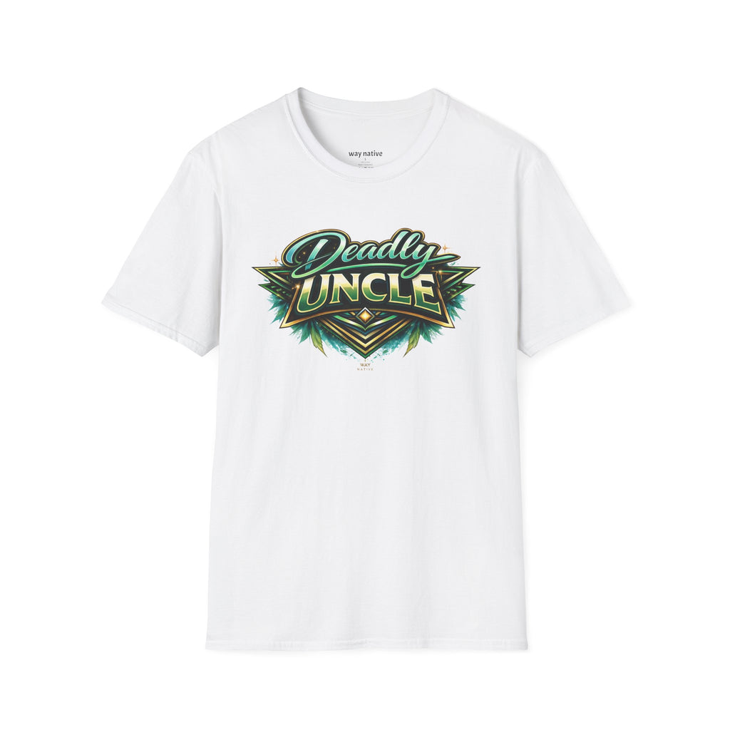 Deadly Uncle Graphic T-Shirt — Retro Green Shield Design