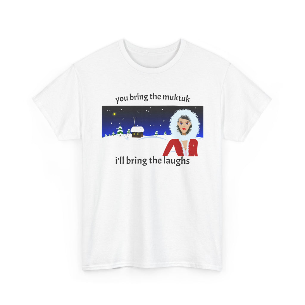 Muktuk & Laughs T-Shirt — Cute Inuit Winter Graphic Tee