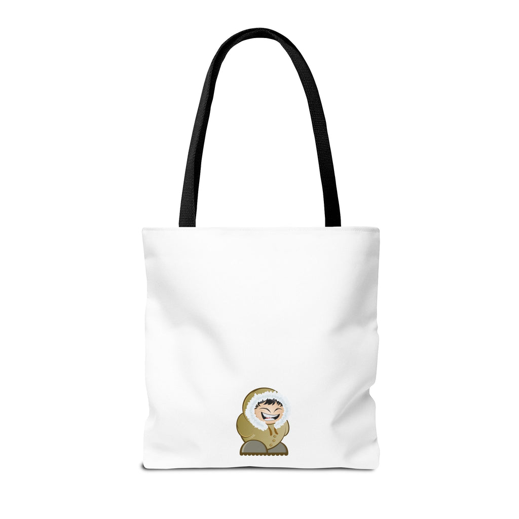Ice Fishing Tote Bag — "Ice fishing and good laughs" Printed Canvas Shopper