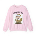 Crewneck Sweatshirt — "way native" Minimal Text Graphic, Casual Everyday Pullover