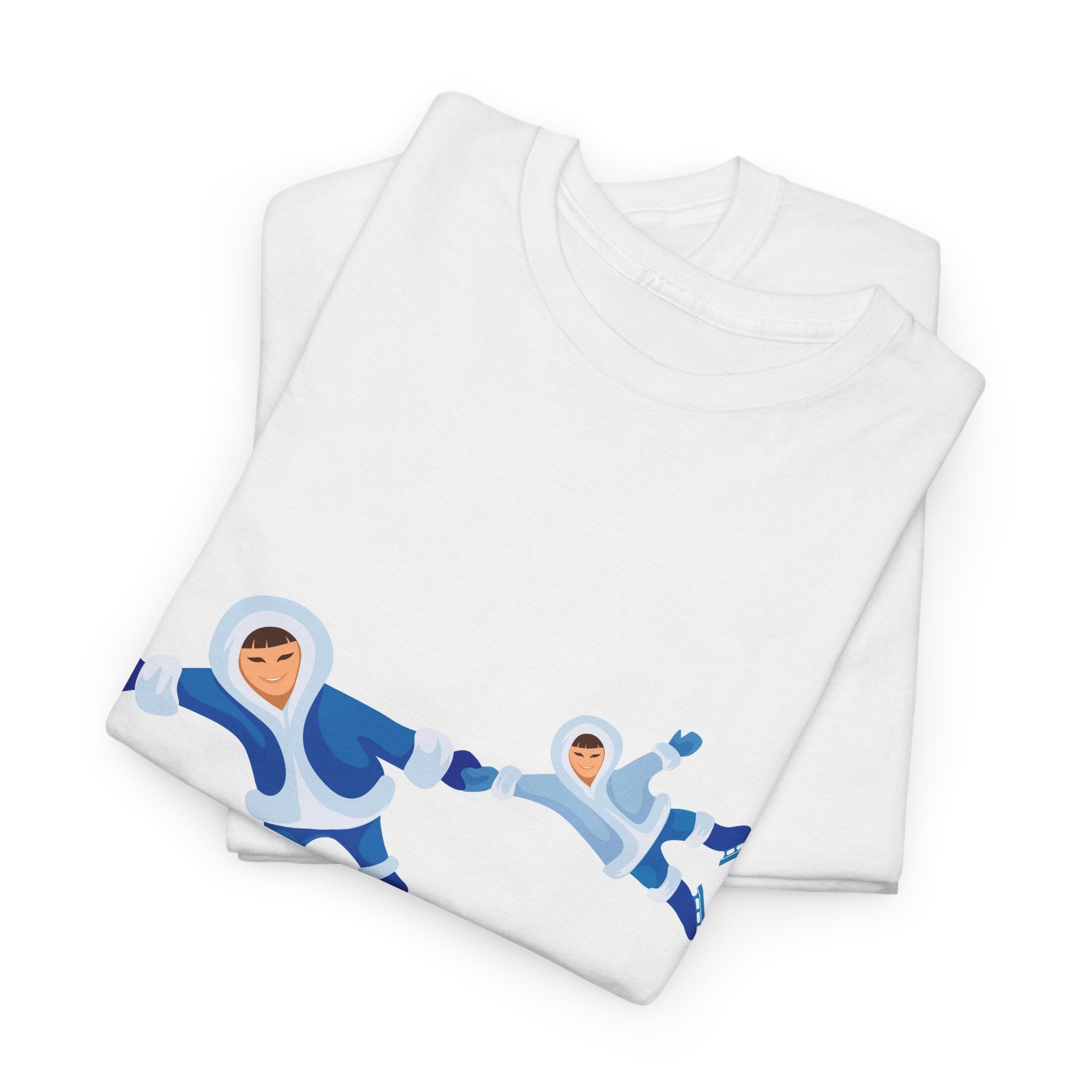 Eskimo Figure Skating Pair T-Shirt | Ice Skaters Illustration, Winter Sports Tee
