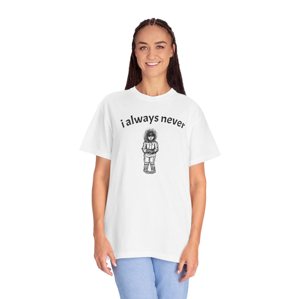 i always never illustration T-shirt | hand-drawn sketch tee
