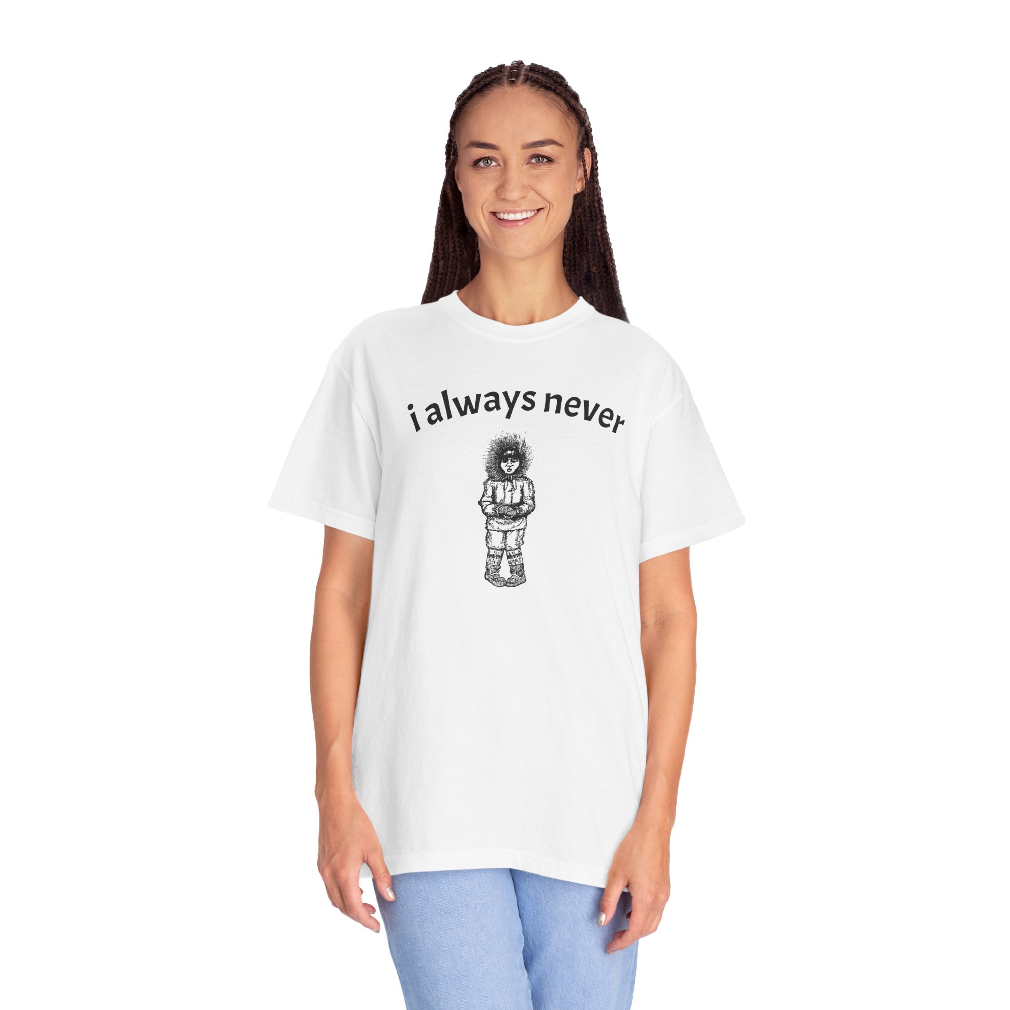 i always never illustration T-shirt | hand-drawn sketch tee