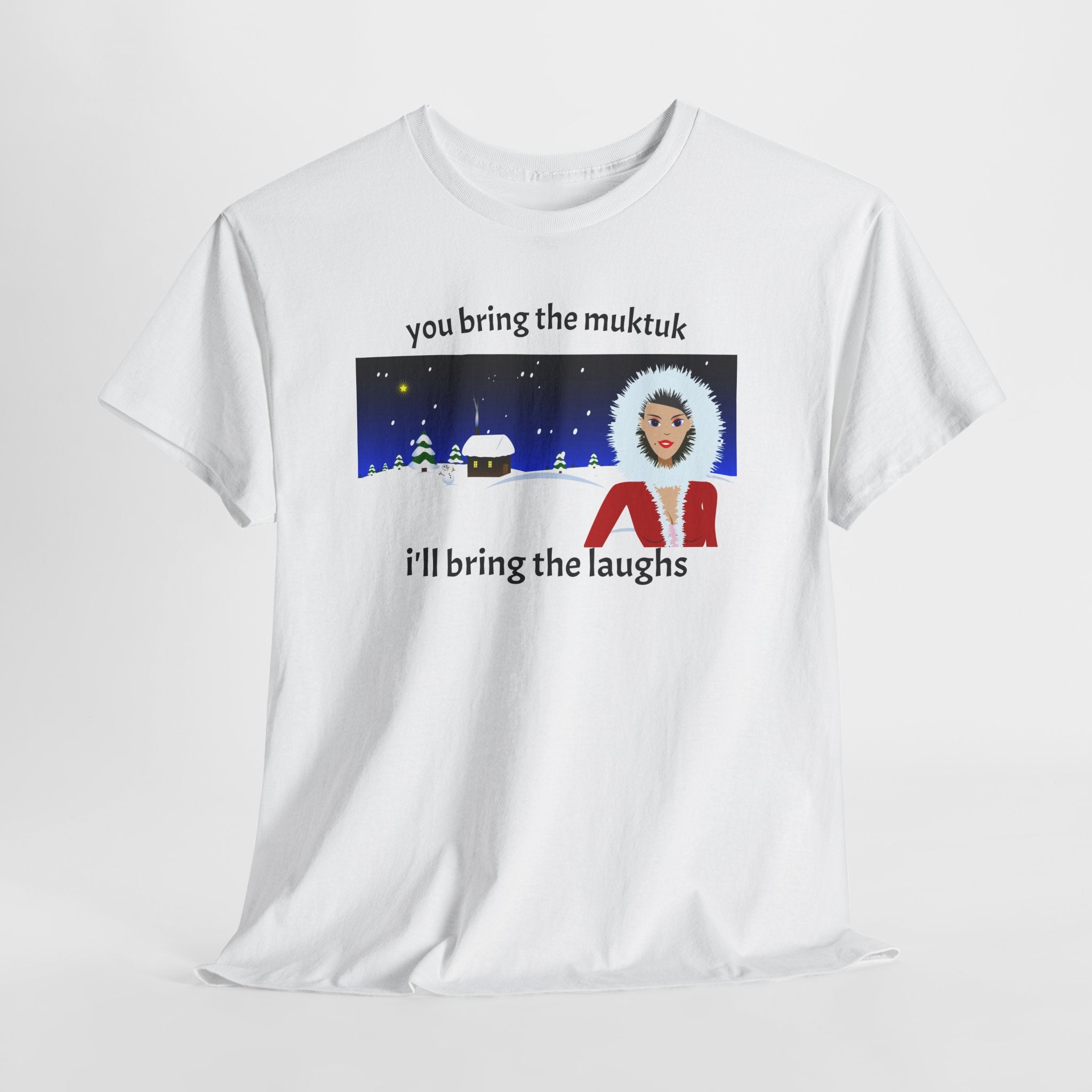 Muktuk & Laughs T-Shirt — Cute Inuit Winter Graphic Tee