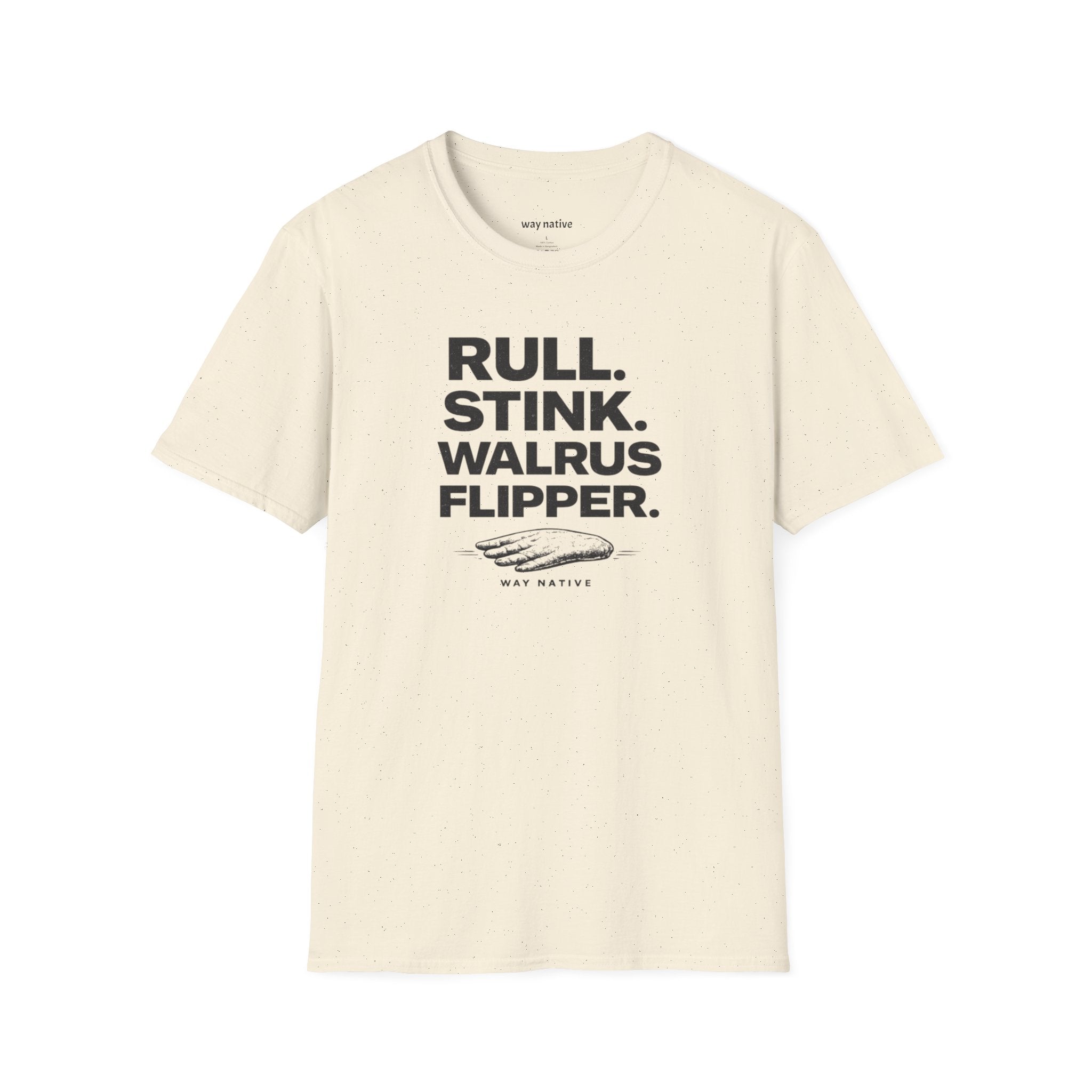 Walrus Flipper Graphic T-Shirt — 'Rull. Stink. Walrus Flipper.' Vintage Marine Humor Tee